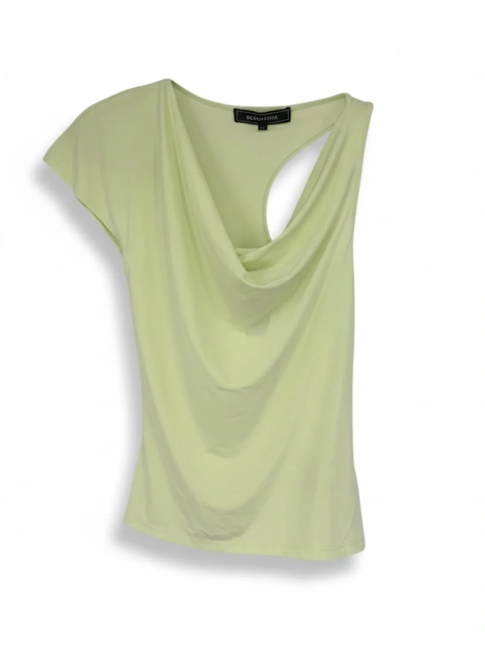 BCBGMAXAZRIA Jade Green Cowl Neck Party Statement Top NEW $98 XXS One Shoulder - Picture 15 of 15